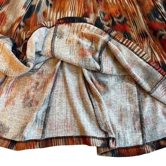 Anthropologie Lapis Belted Pleated Midi Skirt Brown Multicolor Women’s Large - Picture 7 of 7